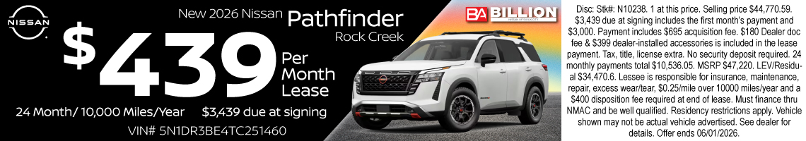 26MAY_BNSC_LEASE_NEW 2026 NISSAN PATHFINDER ROCK CREEK