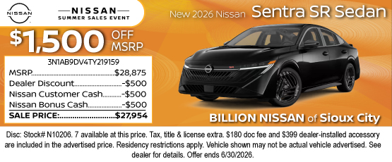 26JUN_BNSC_NEW 2026 NISSAN SENTRA SR SEDAN