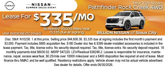 26JUN_BNSC_LEASE_NEW 2026 NISSAN PATHFINDER ROCK CREEK