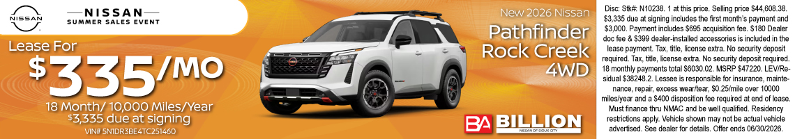26JUN_BNSC_LEASE_NEW 2026 NISSAN PATHFINDER ROCK CREEK