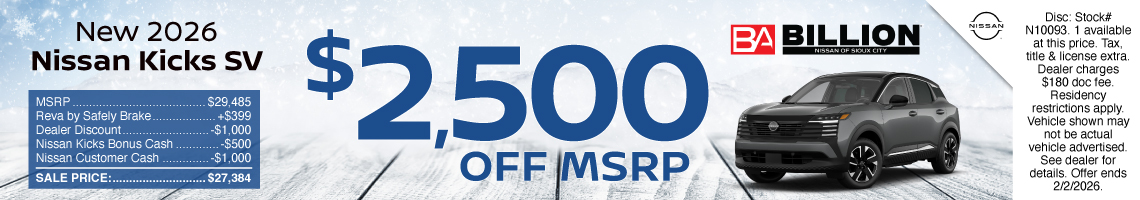 New 2026 Nissan Kicks SV