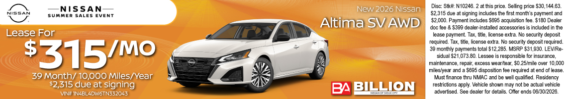 26JUN_BNSC_LEASE_NEW 2026 NISSAN ALTIMA SV