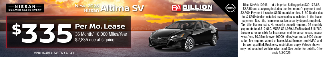 26JUL_BNSC_LEASE_NEW 2026 NISSAN ALTIMA SV