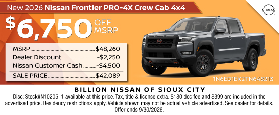26SEP_BNSC_NEW 2026 NISSAN FRONTIER PRO-4X CREW CAB