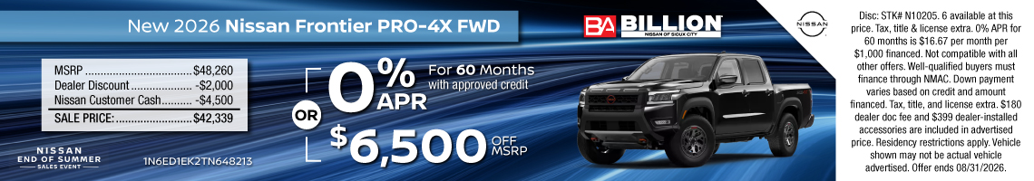 26AUG_BNSC_NEW 2026 NISSAN FRONTIER PRO-4X