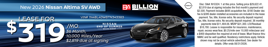 26AUG_BNSC_LEASE_NEW 2026 NISSAN ALTIMA SV