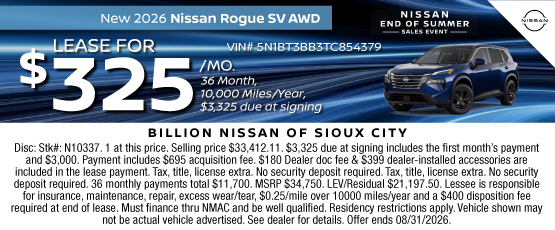 26AUG_BNSC_LEASE_NEW 2026 NISSAN ROGUE SV