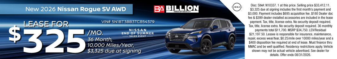 26AUG_BNSC_LEASE_NEW 2026 NISSAN ROGUE SV