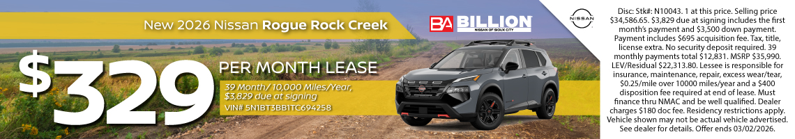26FEB_BNSC_LEASE_NEW 2026 NISSAN ROGUE ROCK CREEK