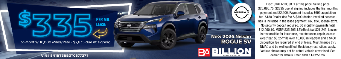 New 2026 Nissan Rogue SV