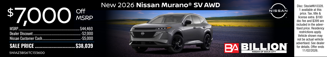 26OCT_BNSC_NEW 2026 NISSAN MURANO SV