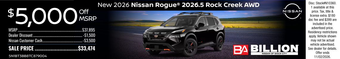 26OCT_BNSC_NEW 2026 NISSAN ROGUE ROCK CREEK