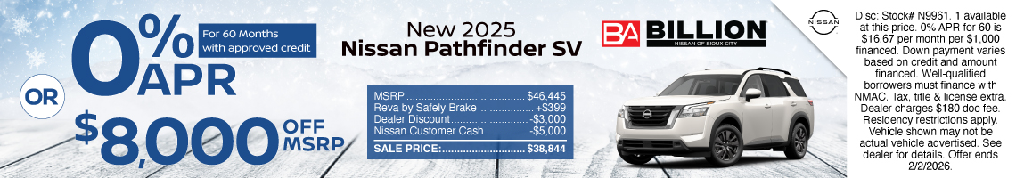26JAN_BNSC_NEW 2025 NISSAN PATHFINDER SV
