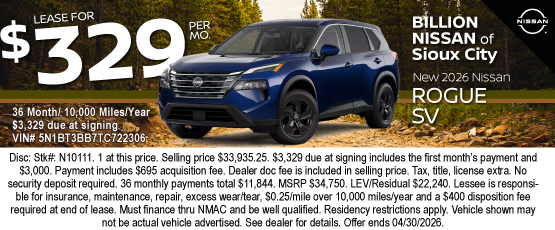 26APR_BNSC_LEASE_NEW 2026 NISSAN ROGUE SV
