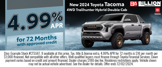 24NOV_BTYC_NEW 2024 TOYOTA TACOMA TRAILHUNTER HYBRID DBL