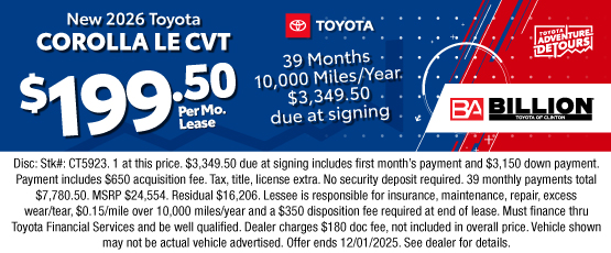 25NOV_BTYC_LEASE_NEW 2026 TOYOTA COROLLA LE