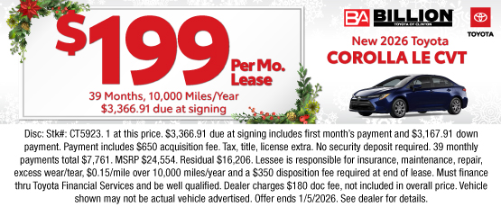 25DEC_BTYC_NEW 2026 TOYOTA COROLLA LE