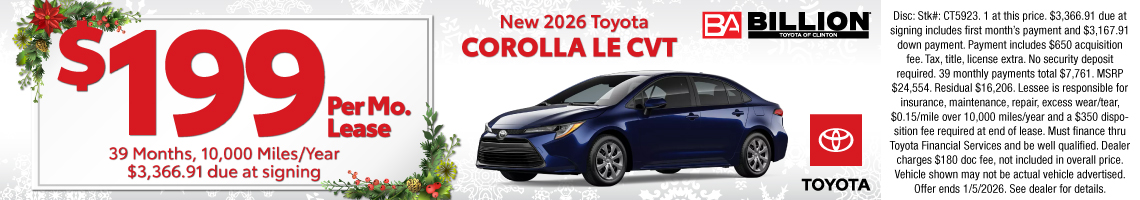 25DEC_BTYC_NEW 2026 TOYOTA COROLLA LE