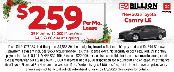 25DEC_BTYC_NEW 2026 TOYOTA CAMRY LE