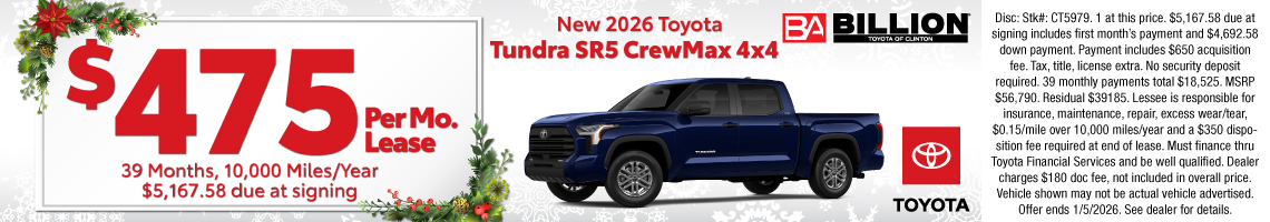 25DEC_BTYC_NEW 2026 TOYOTA TUNDRA SR5 CREWMAX