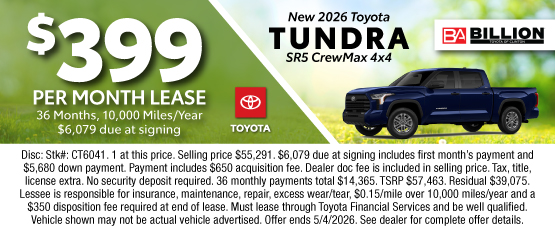 26APR_BTYC_LEASE_NEW 2026 TOYOTA TUNDRA SR5 CREWMAX
