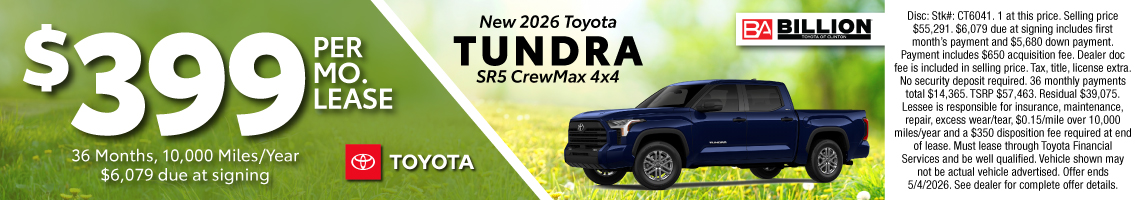 26APR_BTYC_LEASE_NEW 2026 TOYOTA TUNDRA SR5 CREWMAX
