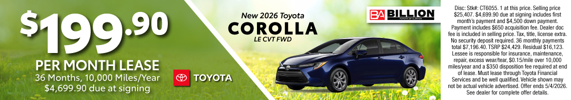 26APR_BTYC_LEASE_NEW 2026 TOYOTA COROLLA LE