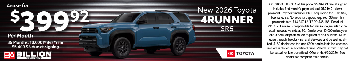 26JUN_BTYC_LEASE_NEW 2026 TOYOTA 4RUNNER SR5