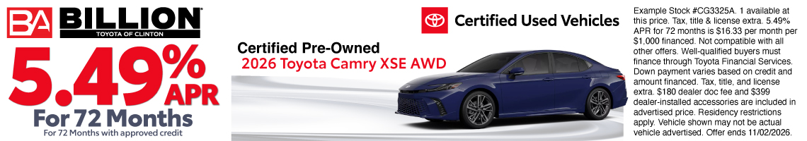 26SEP_BTYC_CERTIFIED_2026 TOYOTA CAMRY XSE