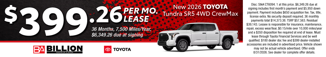 26AUG_BTYC_LEASE_NEW 2026 TOYOTA TUNDRA SR5 CREWMAX