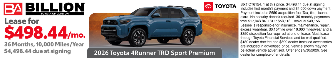 26SEP_BTYC_LEASE_NEW 2026 TOYOTA 4RUNNER TRD SPORT PREMIUM
