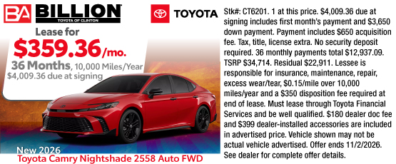 26OCT_BTYC_LEASE_NEW 2026 TOYOTA CAMRY NIGHTSHADE