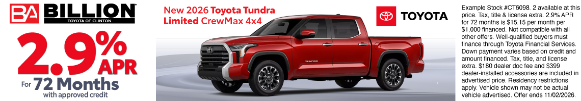 26OCT_BTYC_NEW 2026 TOYOTA TUNDRA LIMITED CREWMAX