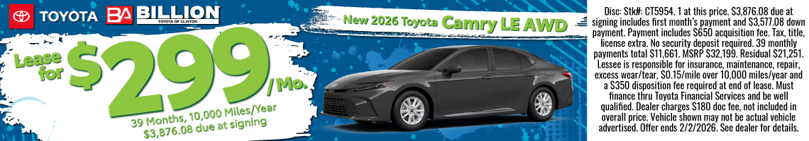 26JAN_BTYC_LEASE_NEW 2026 TOYOTA CAMRY LE