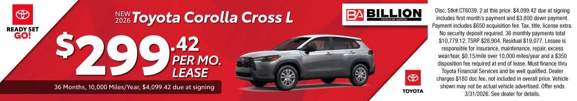 26MAR_BTYC_LEASE_NEW 2026 TOYOTA COROLLA CROSS L