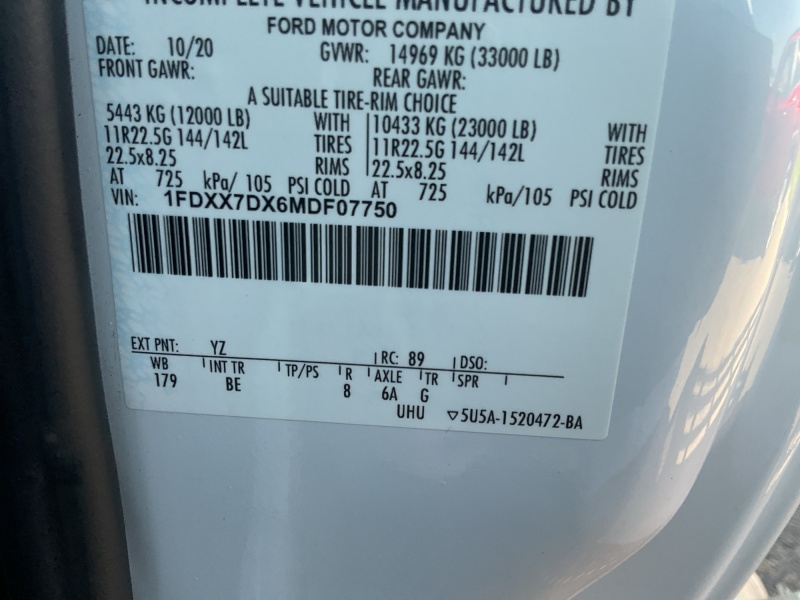 2021 Ford F-750 Straight Frame