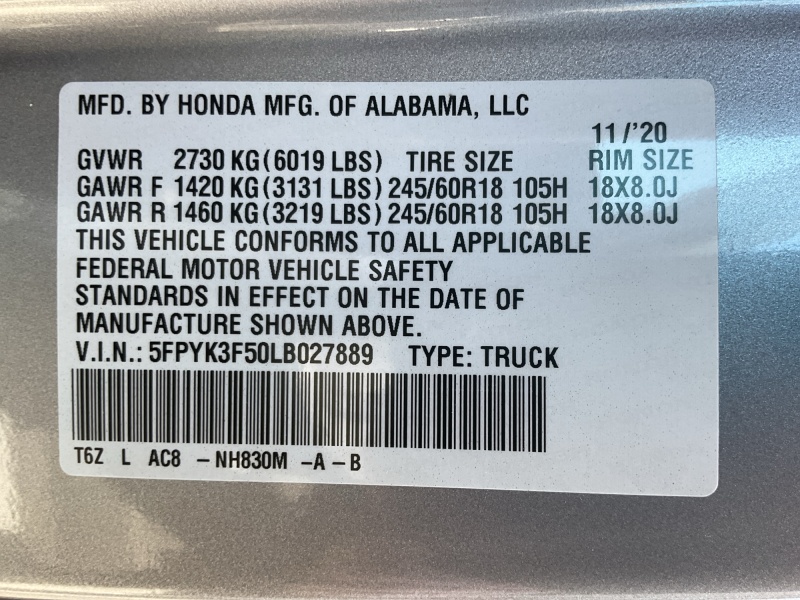 2020 Honda Ridgeline