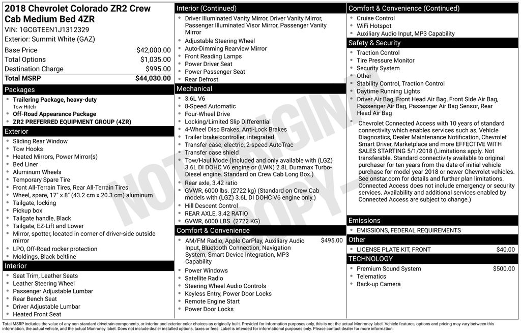 2018 Chevrolet Colorado