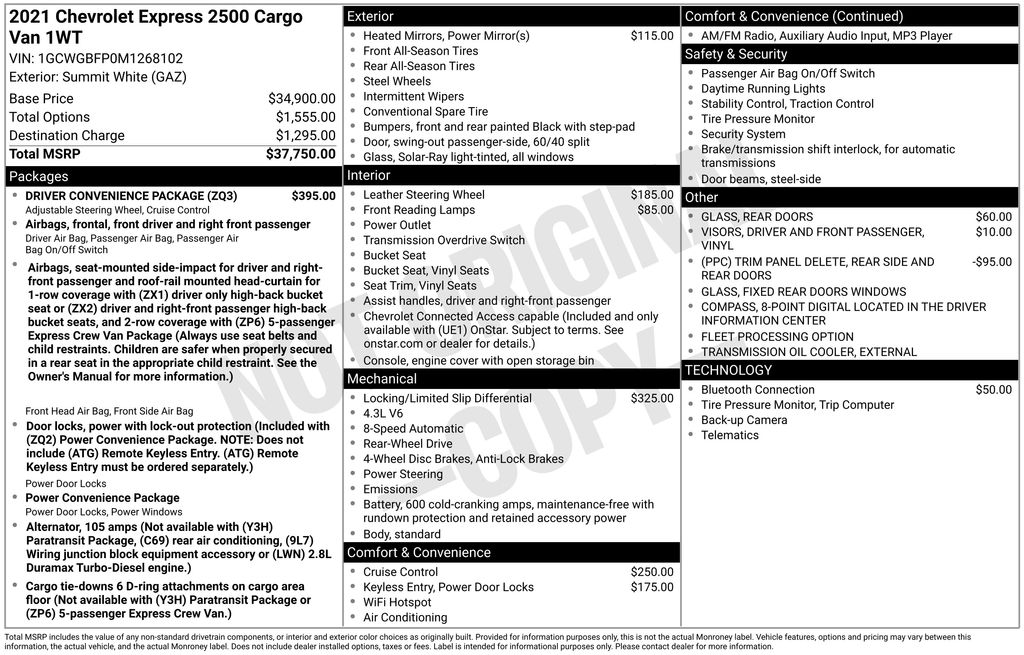 2021 Chevrolet Express 2500