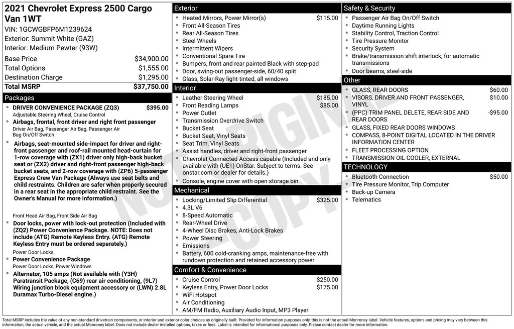 2021 Chevrolet Express 2500