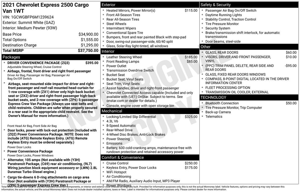 2021 Chevrolet Express 2500