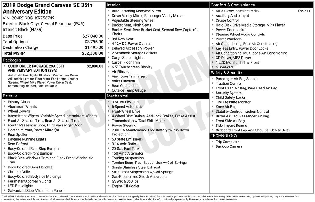 2019 Dodge Grand Caravan