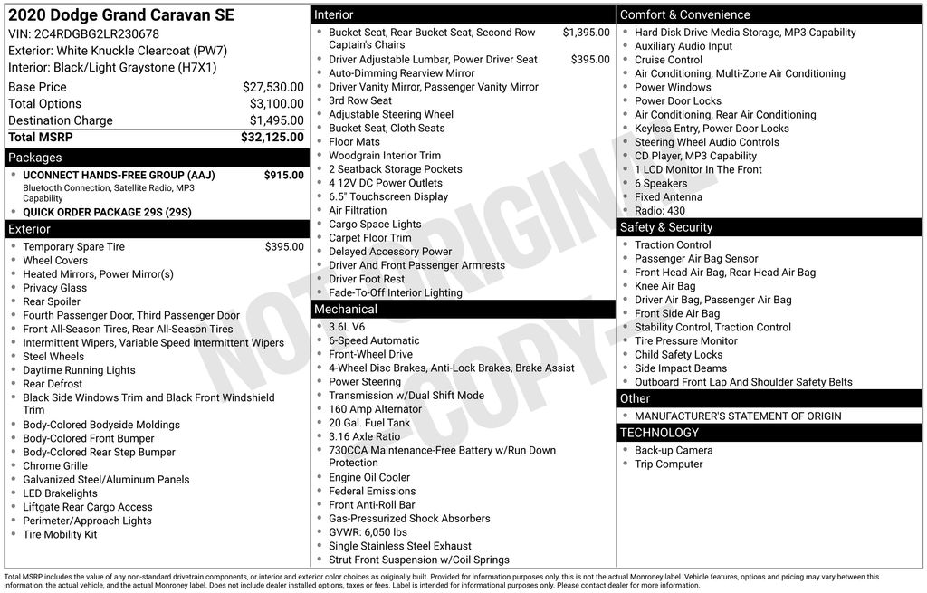 2020 Dodge Grand Caravan