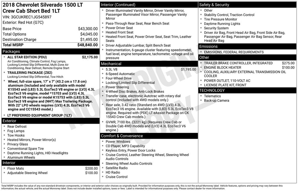 2018 Chevrolet Silverado 1500