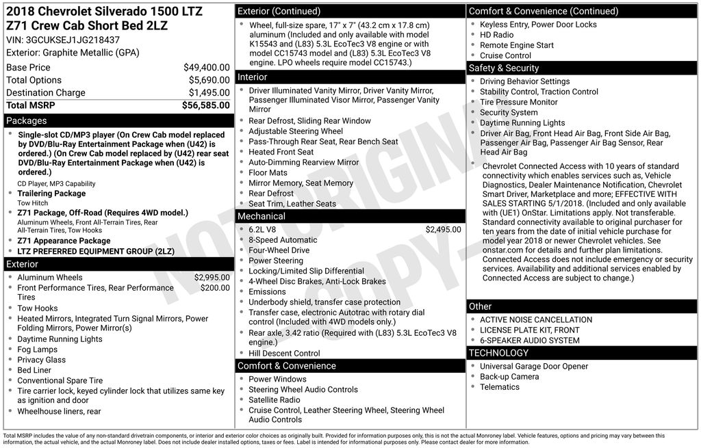 2018 Chevrolet Silverado 1500