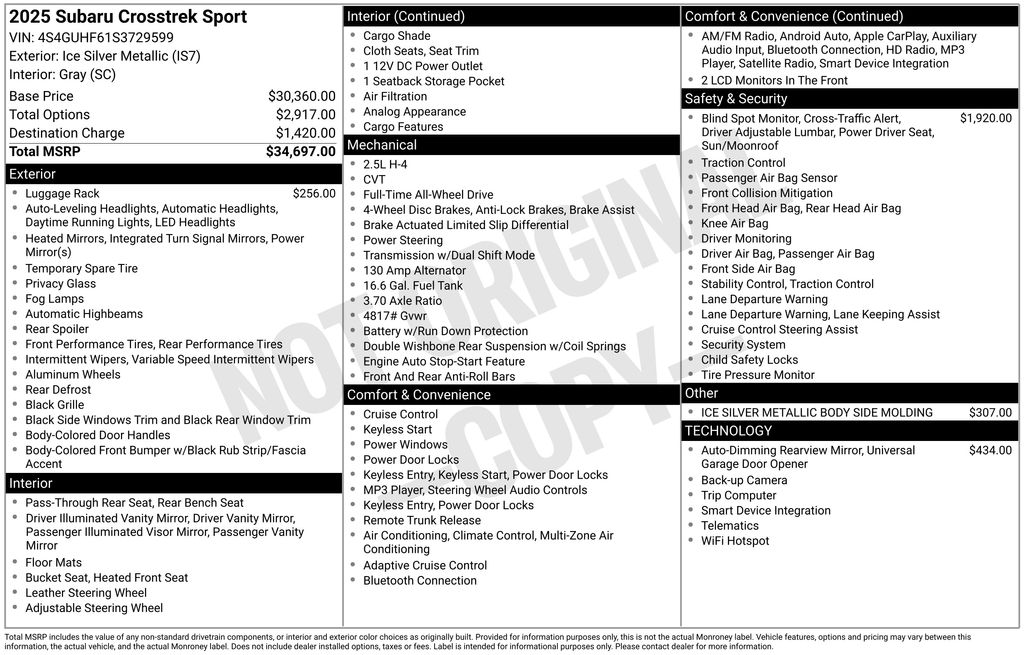 2025 Subaru Crosstrek