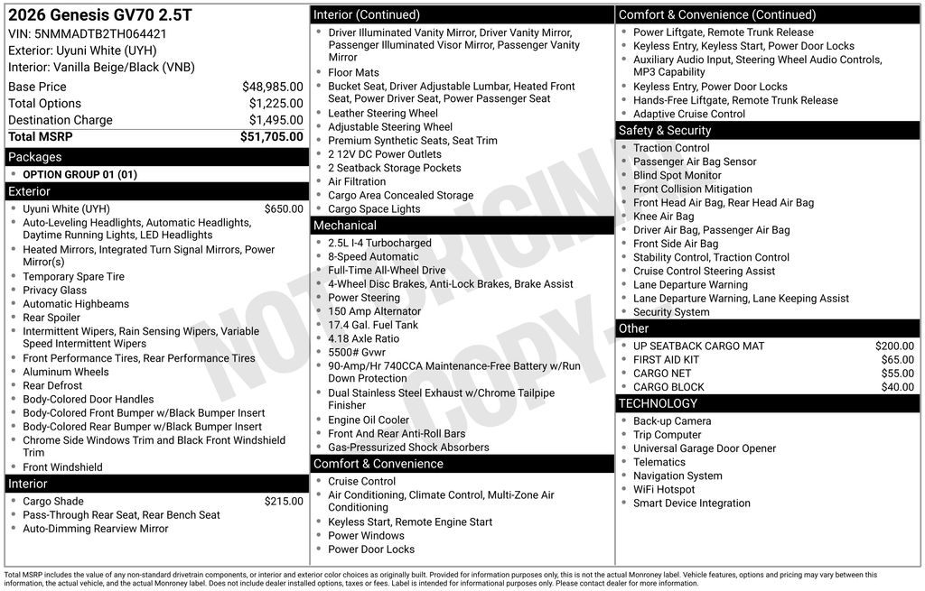 2026 Genesis GV70