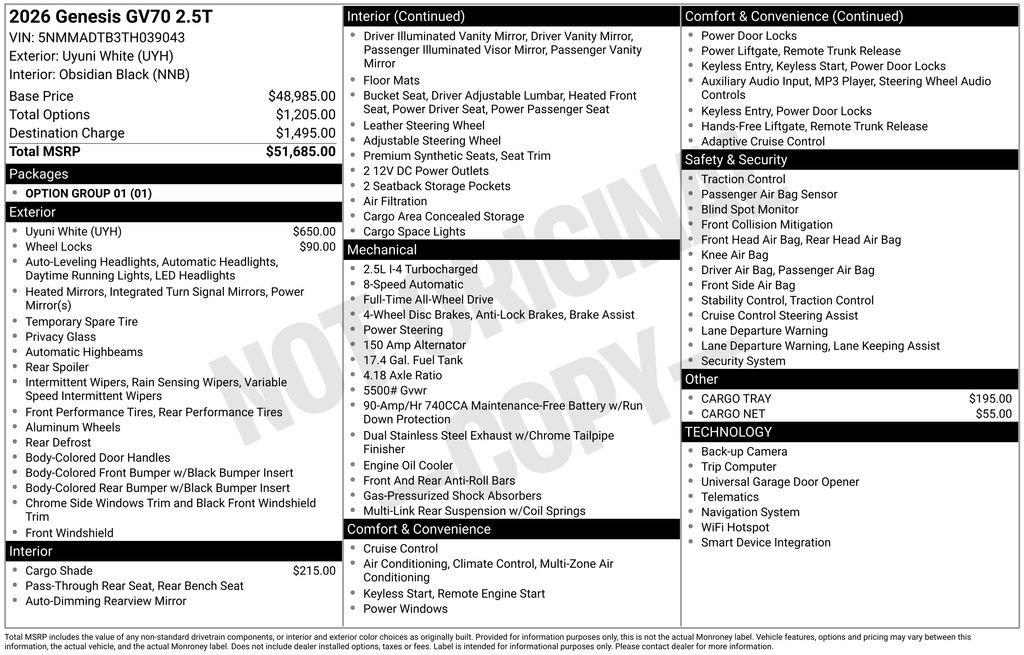 2026 Genesis GV70