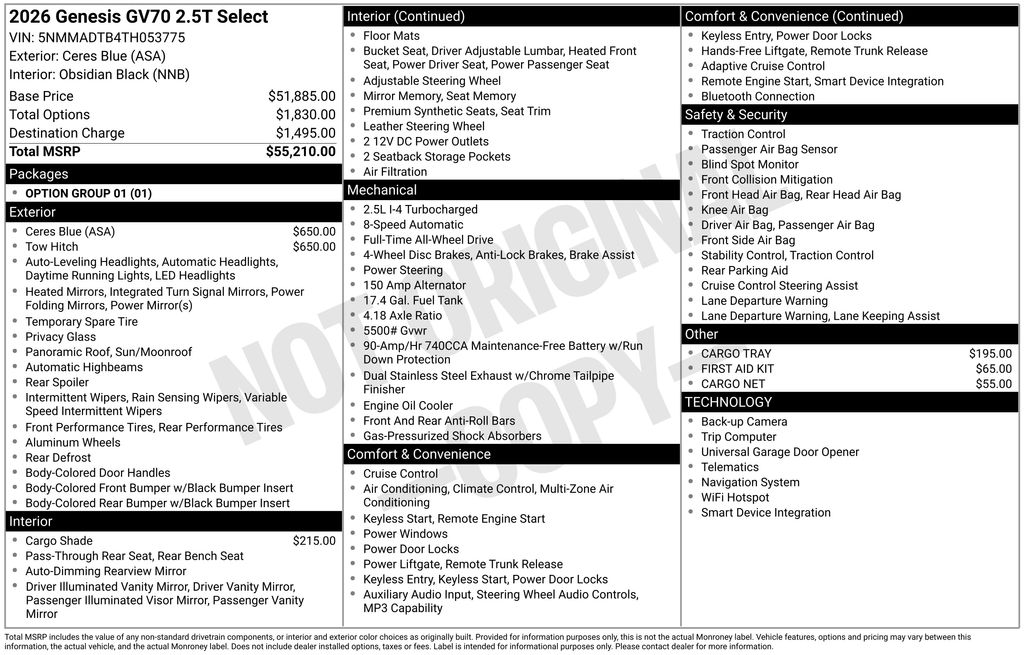 2026 Genesis GV70