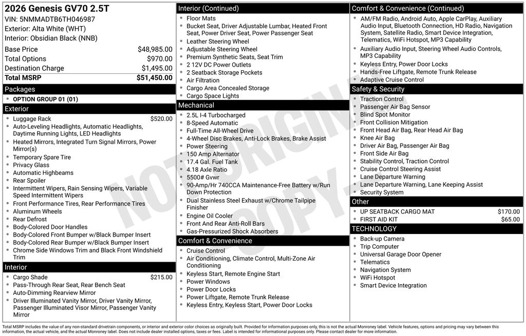 2026 Genesis GV70